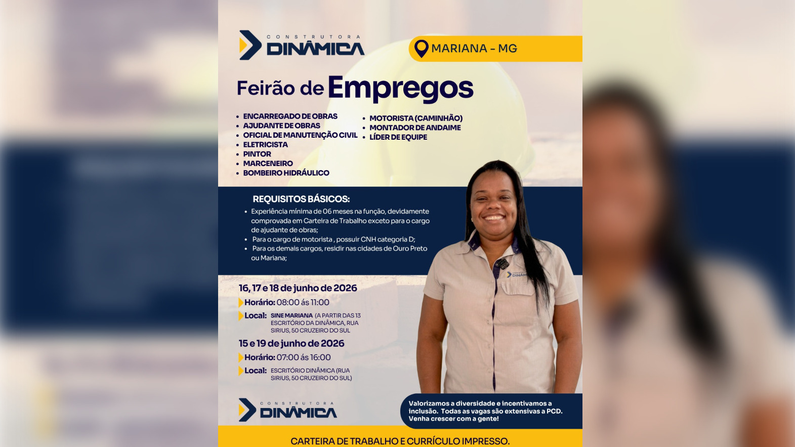 Plantão de Vagas - Construtora Dinâmica